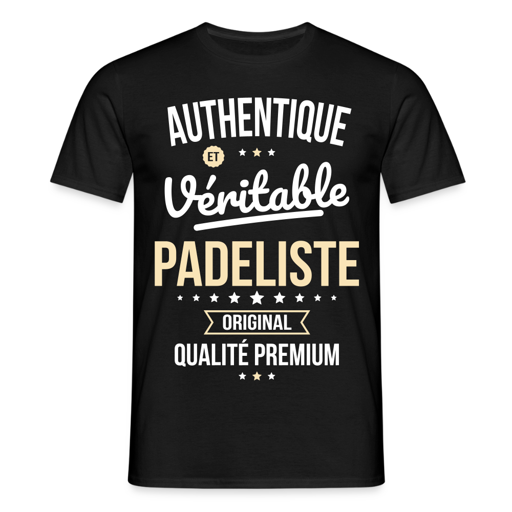 T-shirt Homme - Authentique et véritable Padeliste - noir