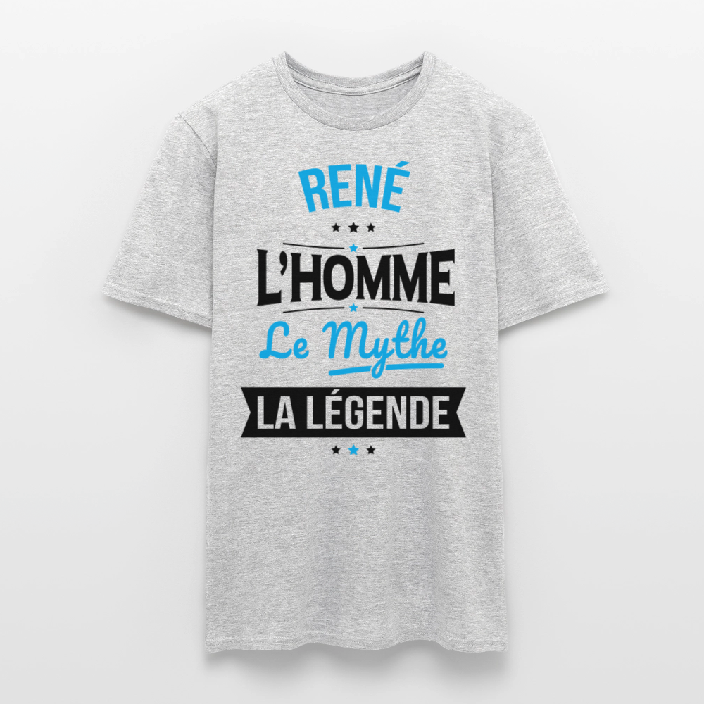 T-shirt Homme - René - l'Homme - le Mythe - la Légende - gris chiné