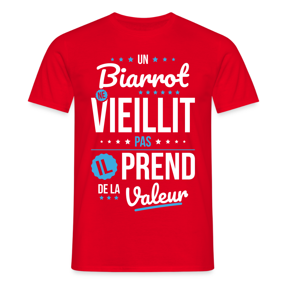T-shirt Homme - Un Biarrot ne vieillit pas - rouge