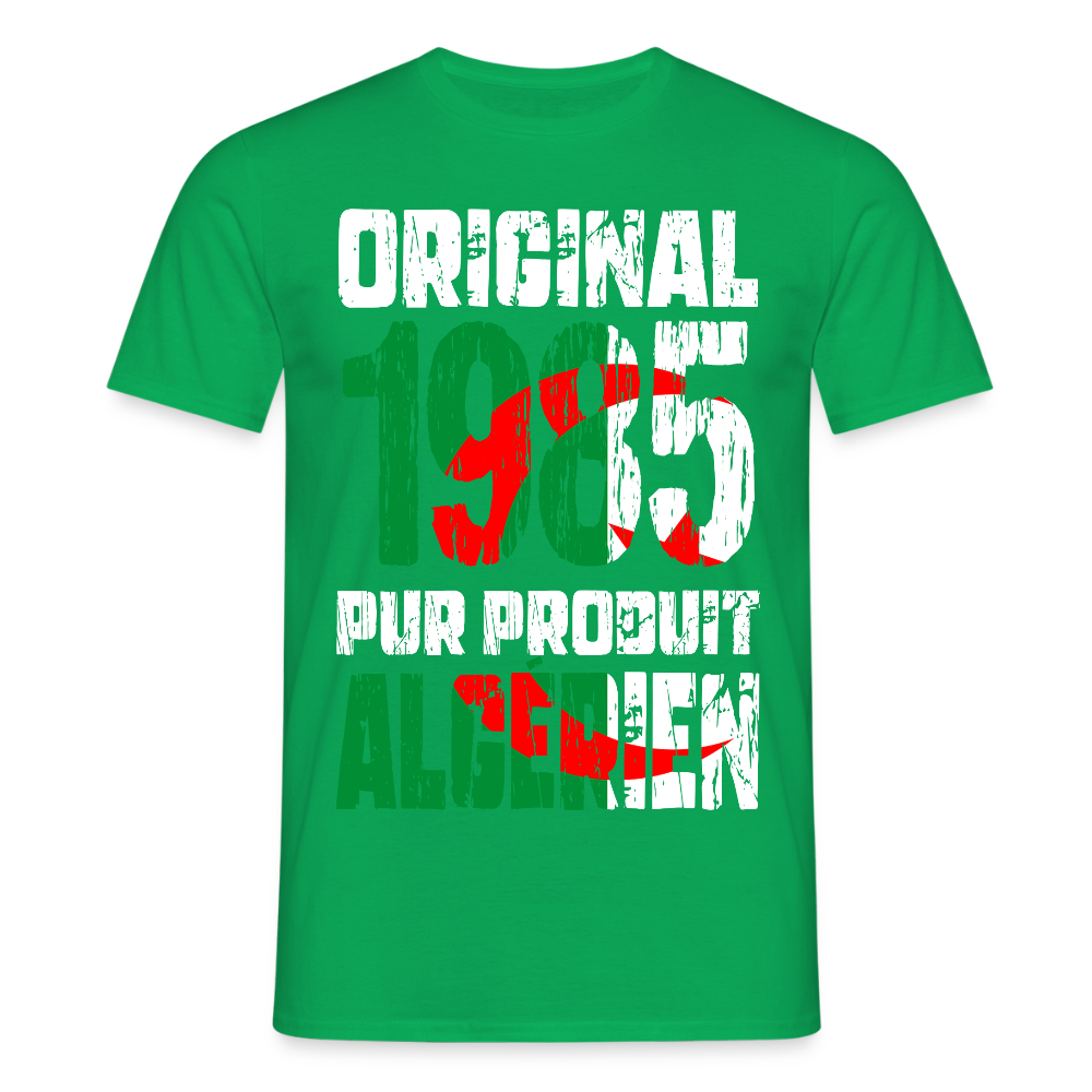 T-shirt Homme - Anniversaire 40 Ans - Original 1985 - Pur produit Algérien - vert