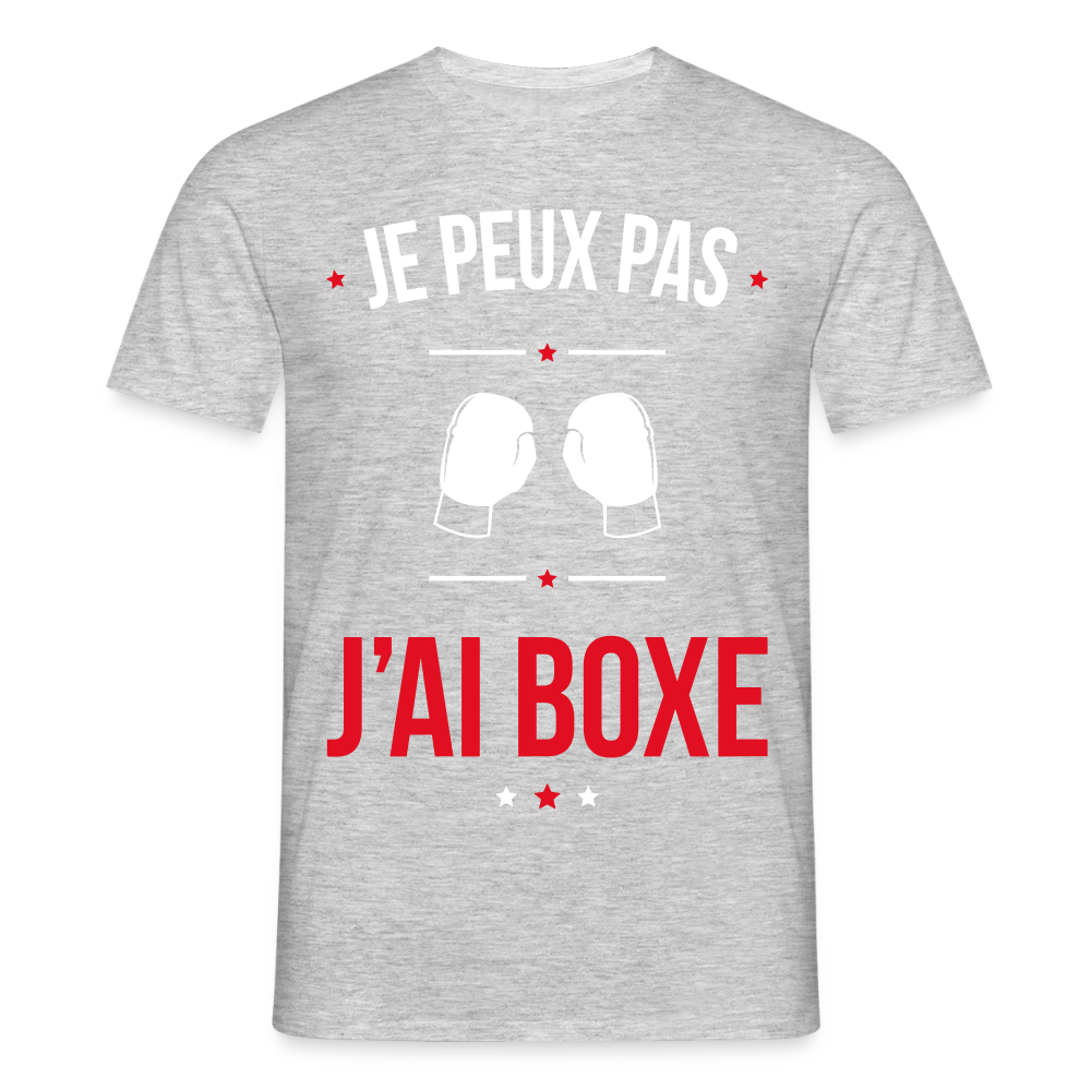 T-shirt Homme - Je peux pas j'ai Boxe - gris chiné
