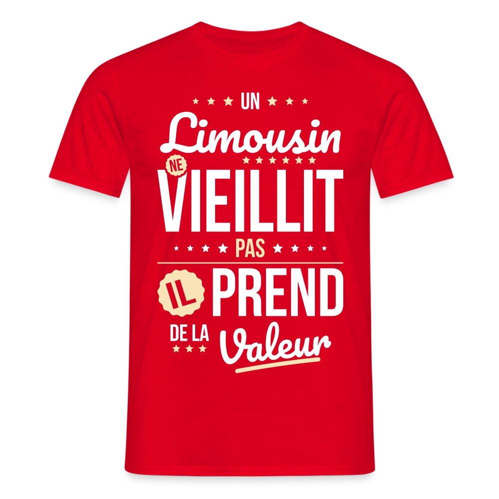T-shirt Homme - Un Limousin ne vieillit pas - rouge