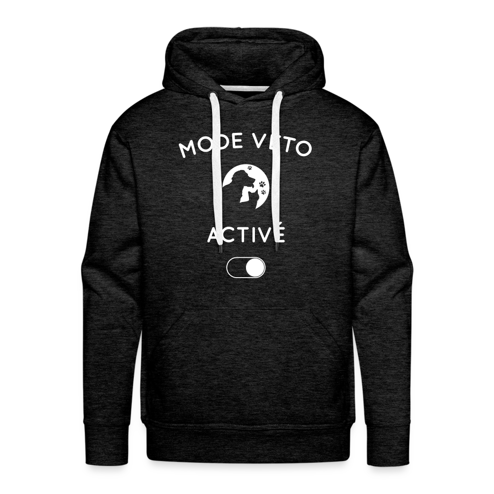 Sweat à capuche Premium Homme - Mode véto activé - charbon