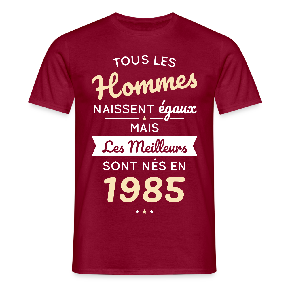 T-shirt Homme - Anniversaire 40 Ans - Les meilleurs sont nés en 1985 - rouge brique
