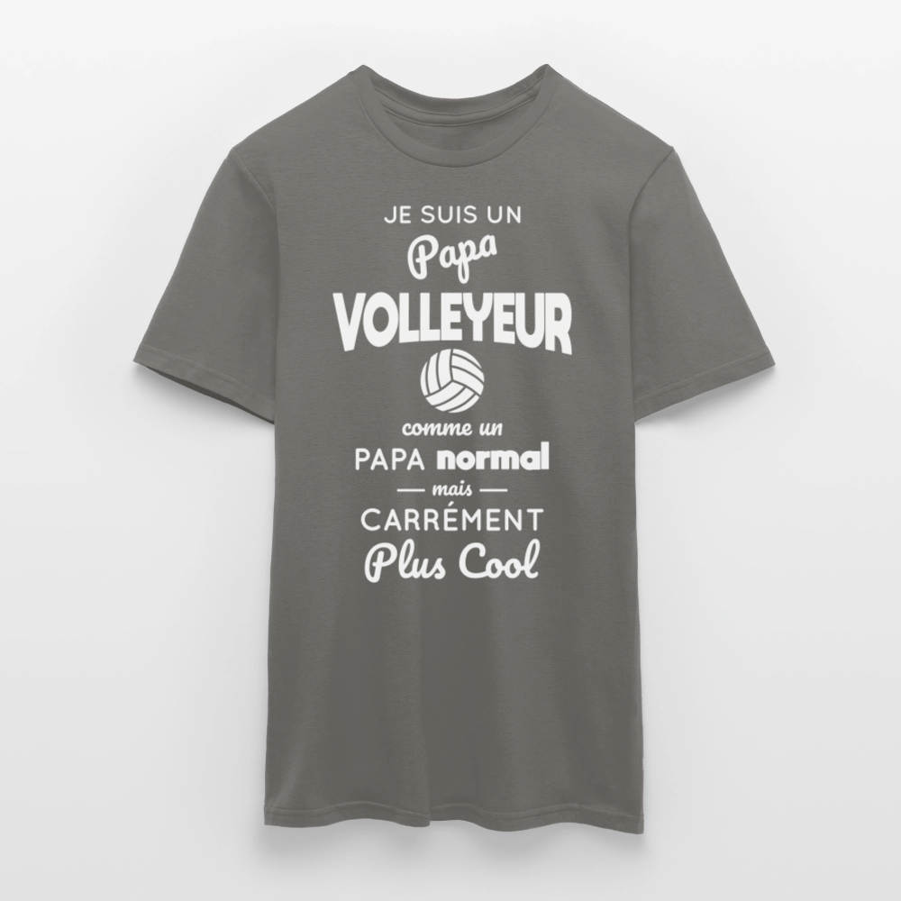 T-shirt Homme - Papa volleyeur plus cool - gris graphite