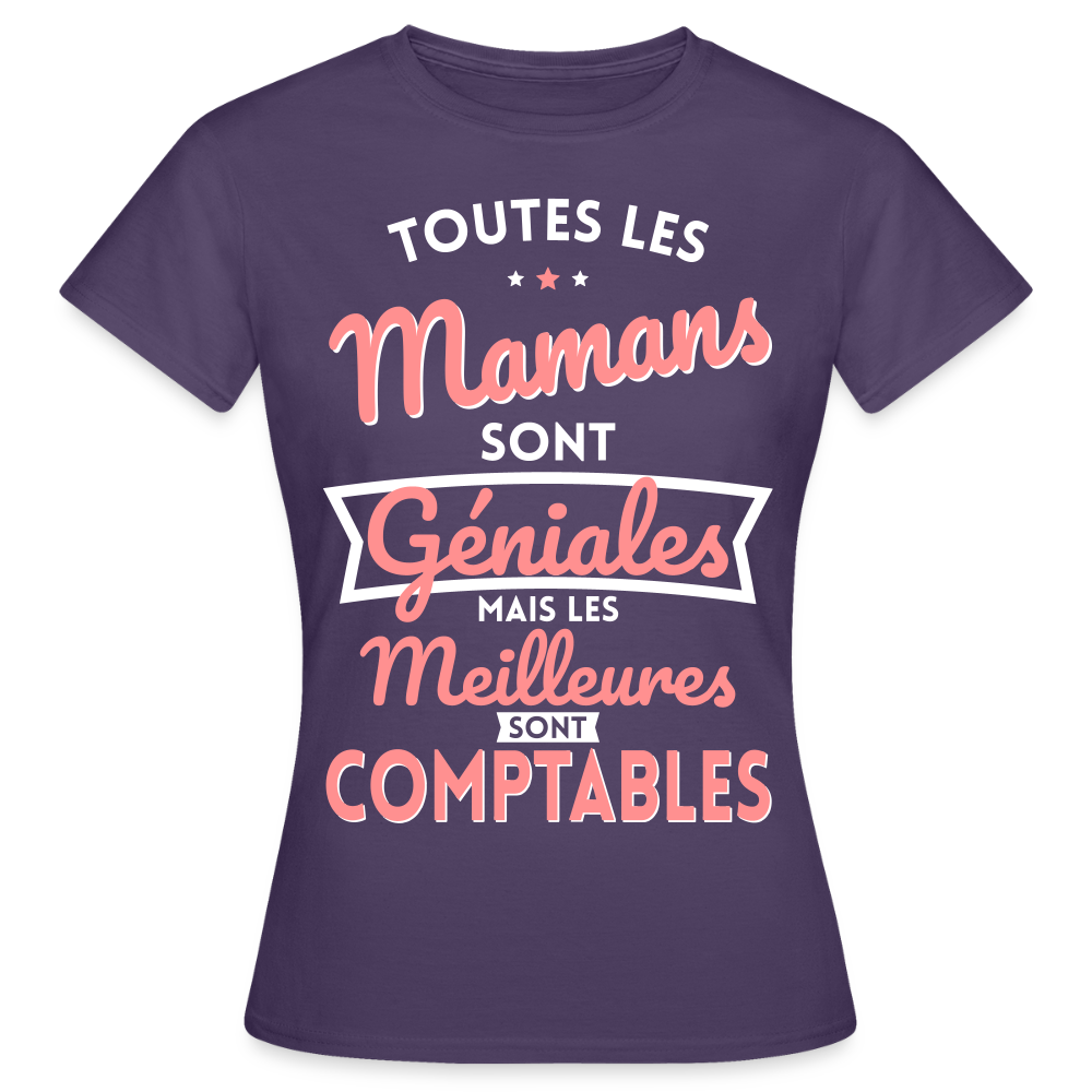 T-shirt Femme - Mamans géniales - Les meilleures sont comptables - violet foncé