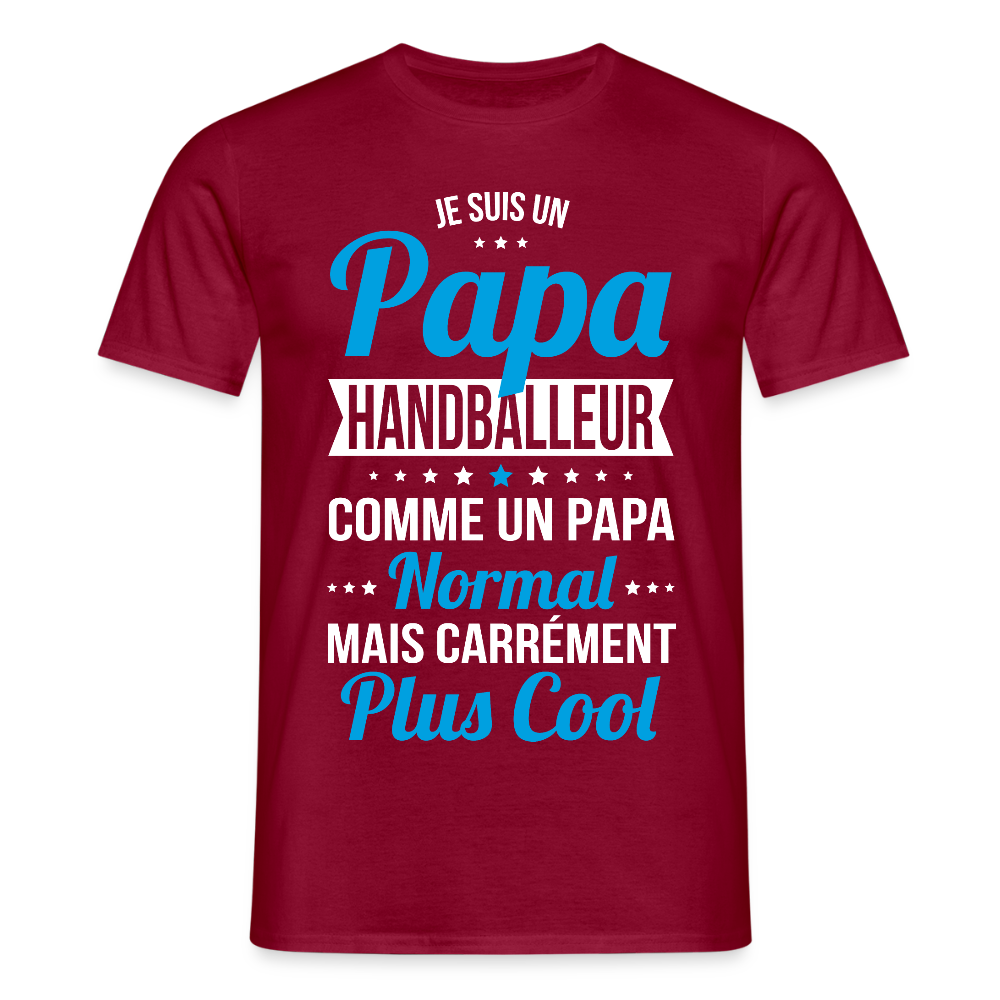 T-shirt Homme - Papa handballeur plus cool - rouge brique