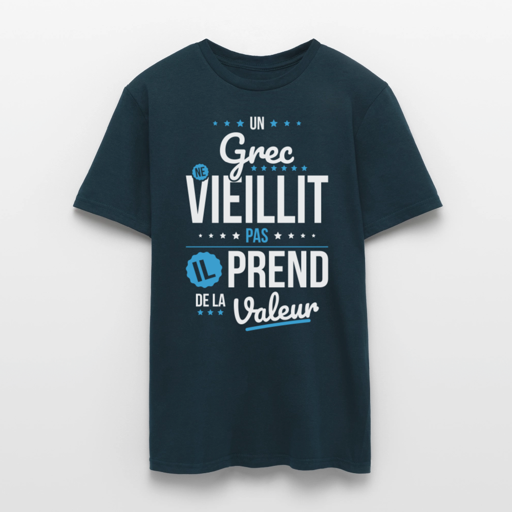 T-shirt Homme - Un Grec ne vieillit pas - marine