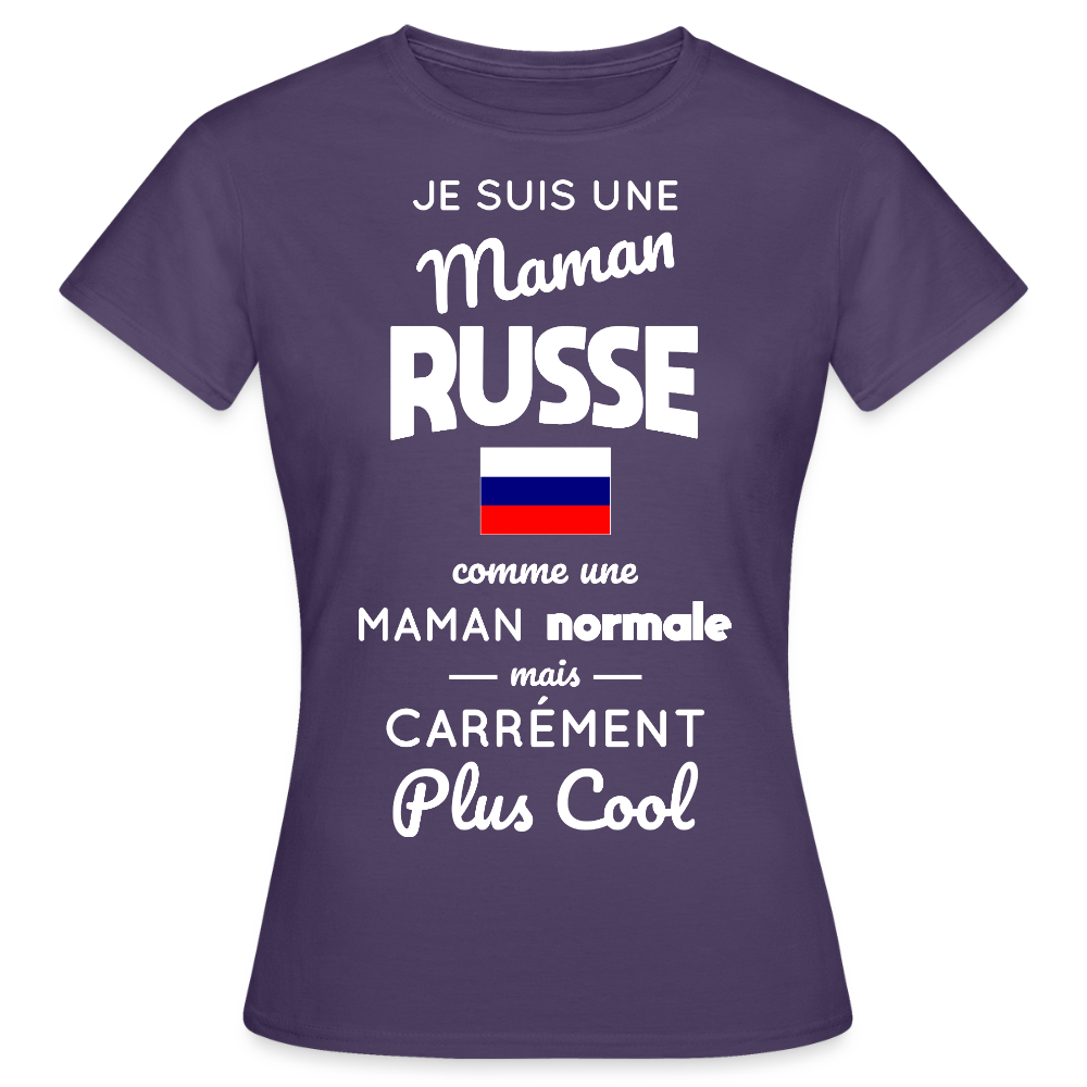 T-shirt Femme - Maman Russe plus cool - violet foncé