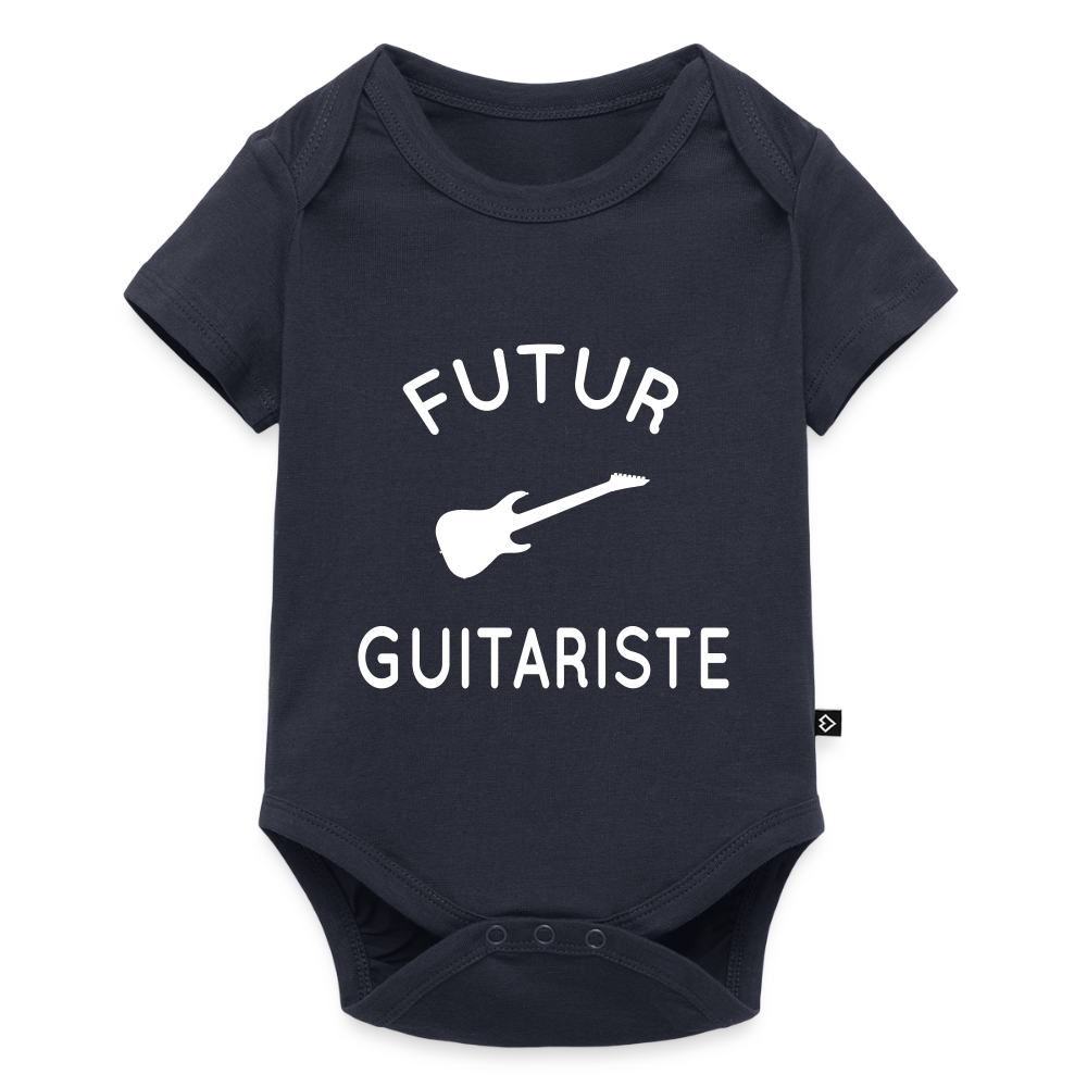 Body Bébé bio manches courtes - Futur guitariste - bleu marine