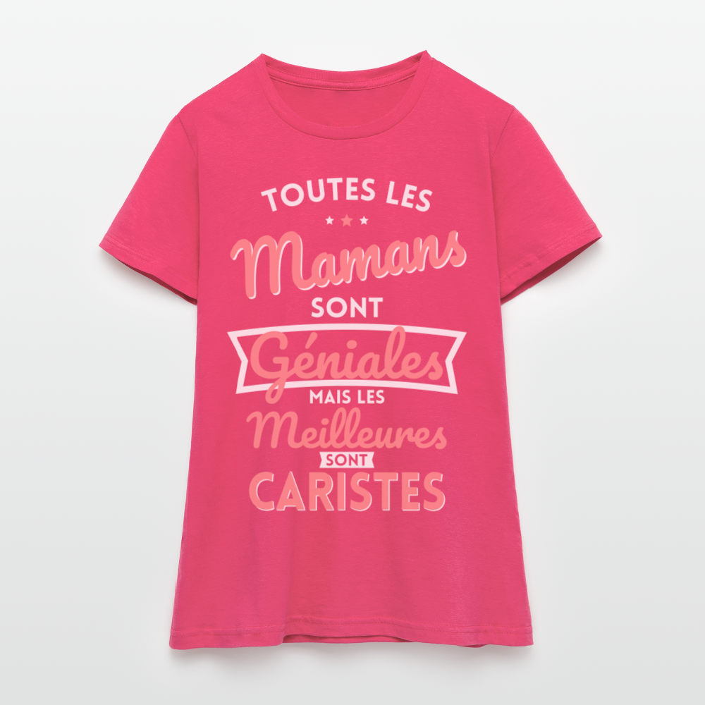 T-shirt Femme - Mamans géniales - Les meilleures sont caristes - rose azalée