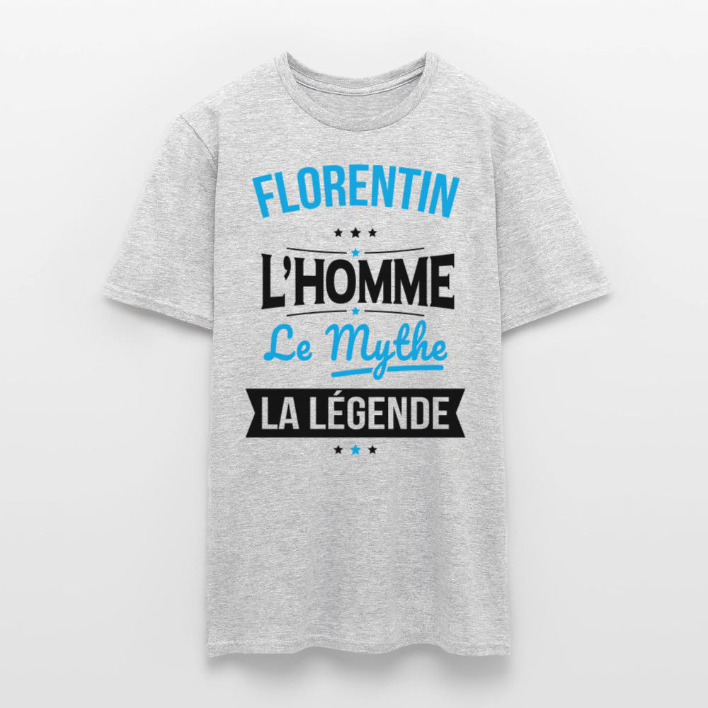 T-shirt Homme - Florentin - l'Homme - le Mythe - la Légende - gris chiné