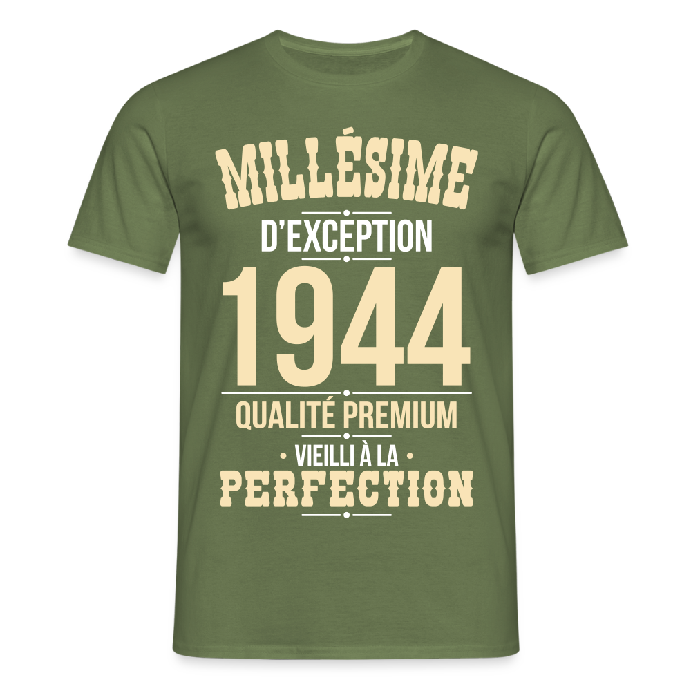 T-shirt Homme - Anniversaire 81 Ans - Millésime 1944 - vert militaire