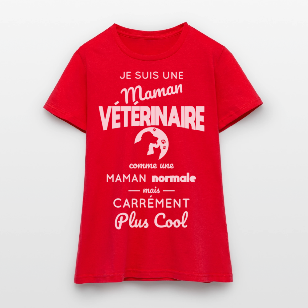 T-shirt Femme - Maman vétérinaire plus cool - rouge