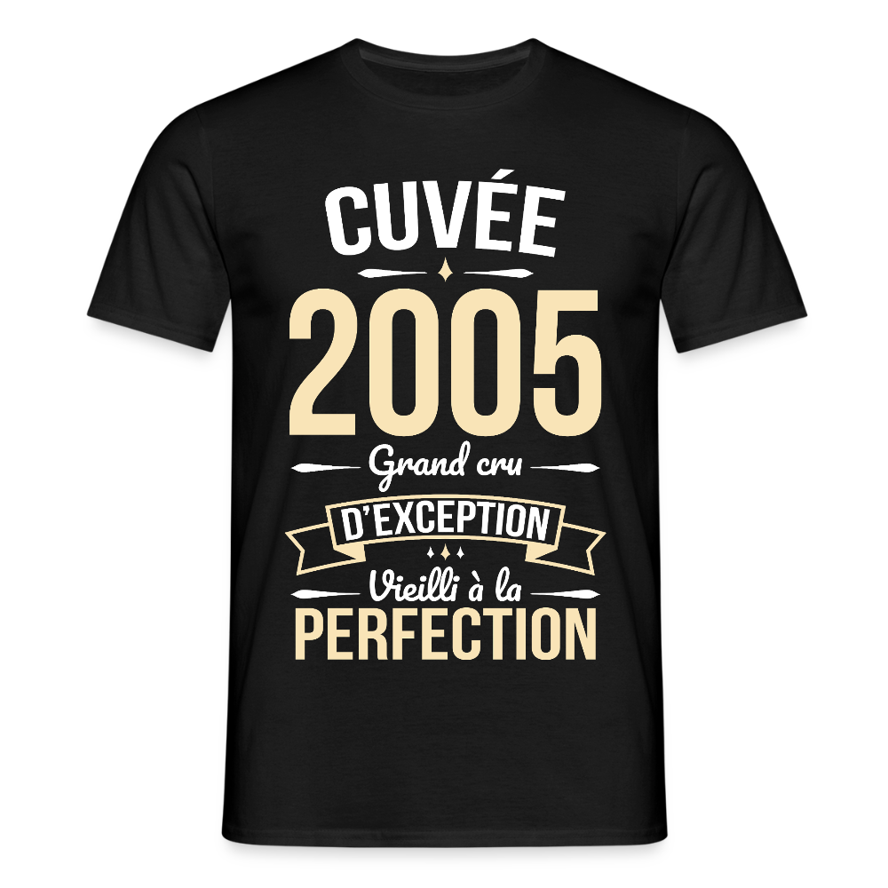 T-shirt Homme - Anniversaire 20 Ans - Cuvée 2005 - noir