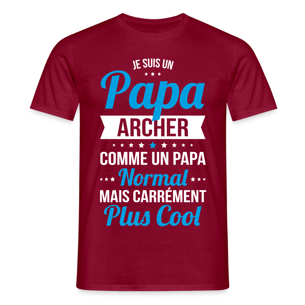 T-shirt Homme - Papa archer plus cool - rouge brique