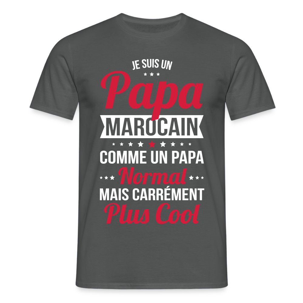 T-shirt Homme - Papa Marocain Plus Cool - charbon