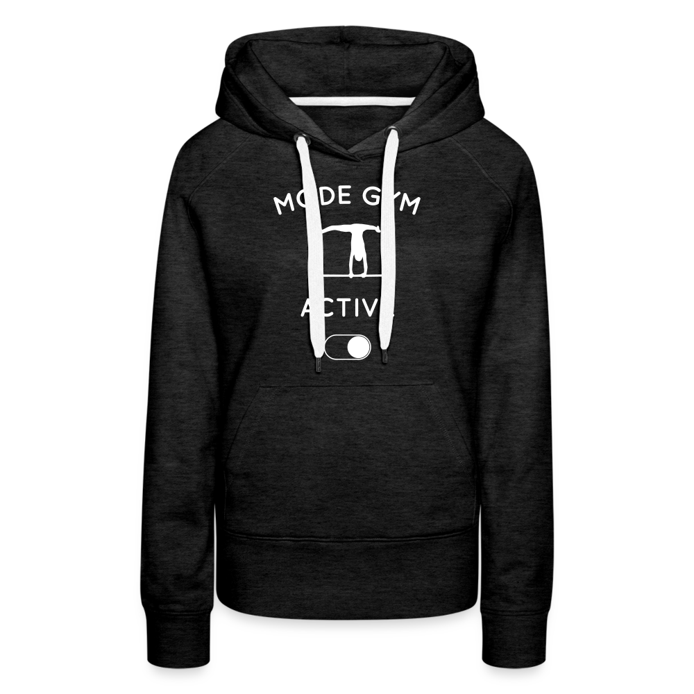 Sweat à capuche Premium Femme - Mode gym activé - charbon