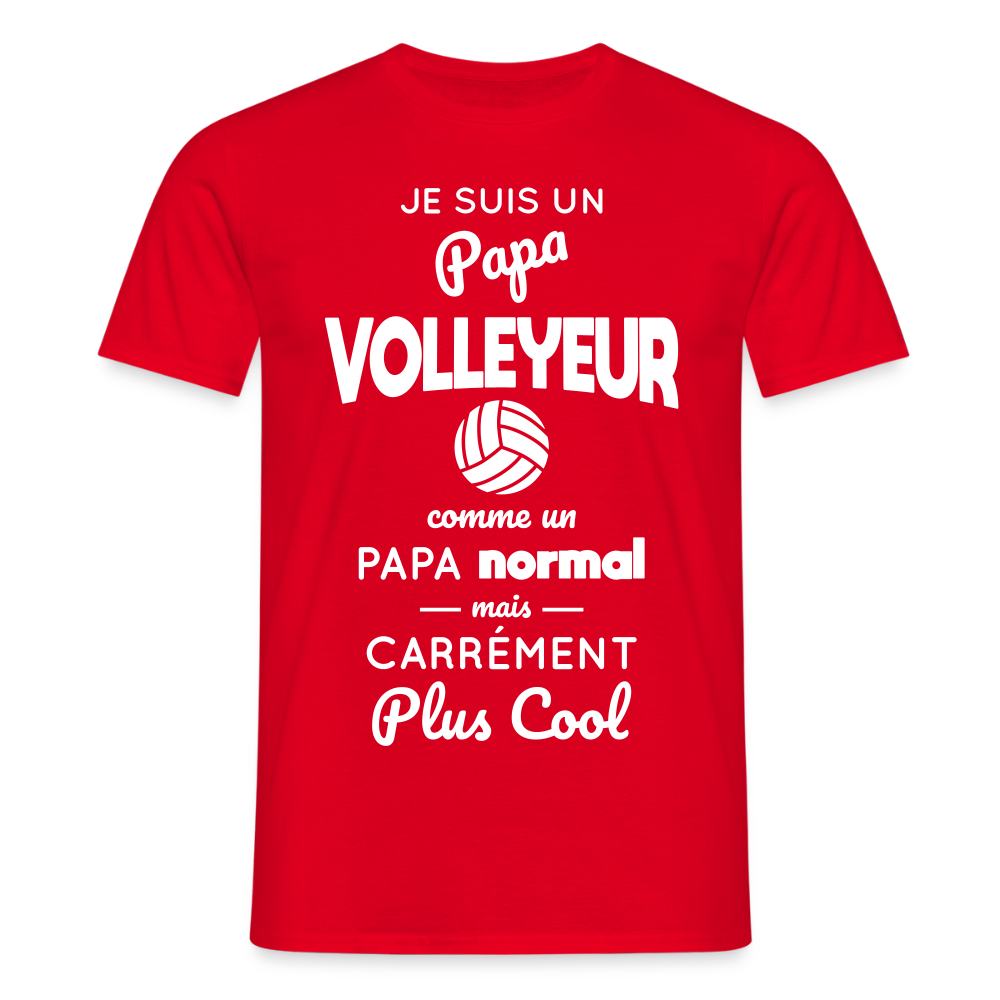T-shirt Homme - Papa volleyeur plus cool - rouge