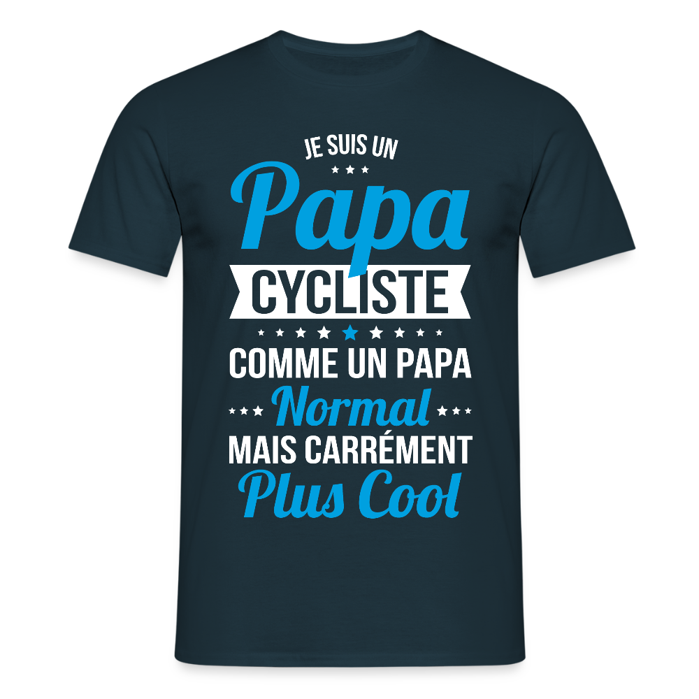 T-shirt Homme - Papa cycliste plus cool - marine