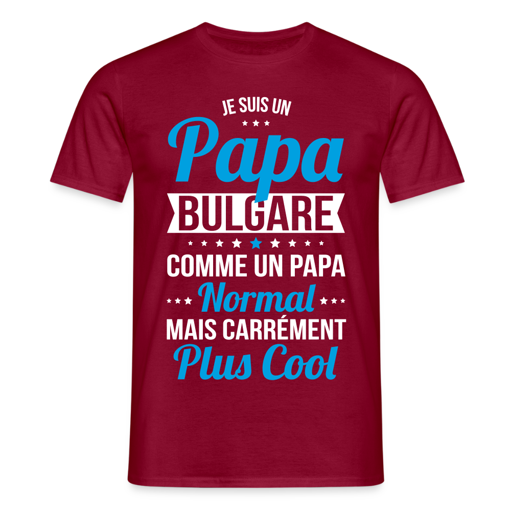 T-shirt Homme - Papa Bulgare Plus Cool - rouge brique