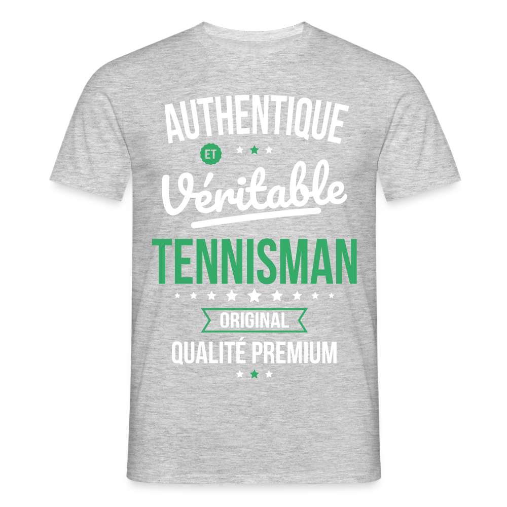 T-shirt Homme - Authentique et véritable Tennisman - gris chiné
