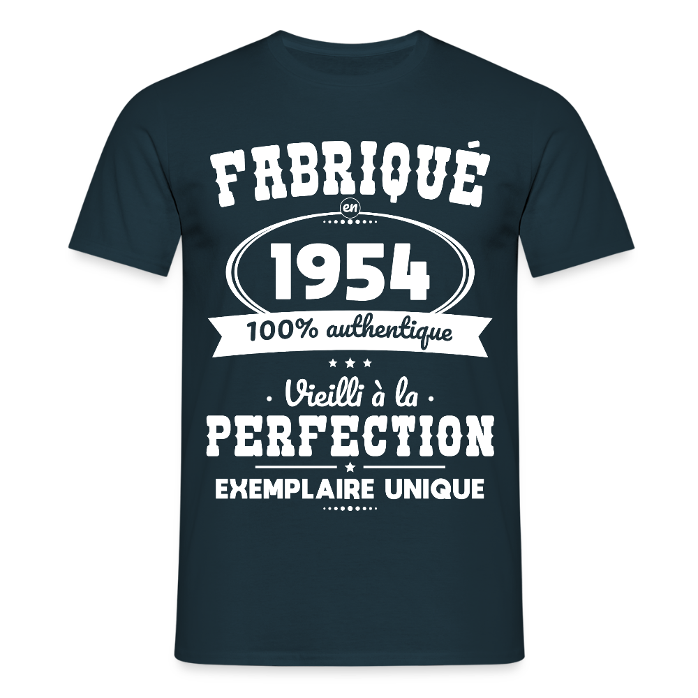 T-shirt Homme - Anniversaire 71 Ans - Fabriqué en 1954 - marine