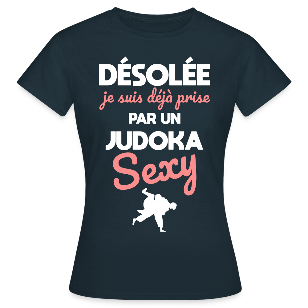 T-shirt Femme - Je suis prise par un judoka sexy - marine