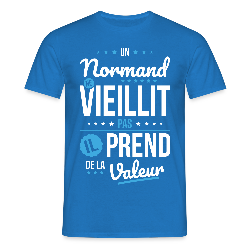 T-shirt Homme - Un Normand ne vieillit pas - bleu royal