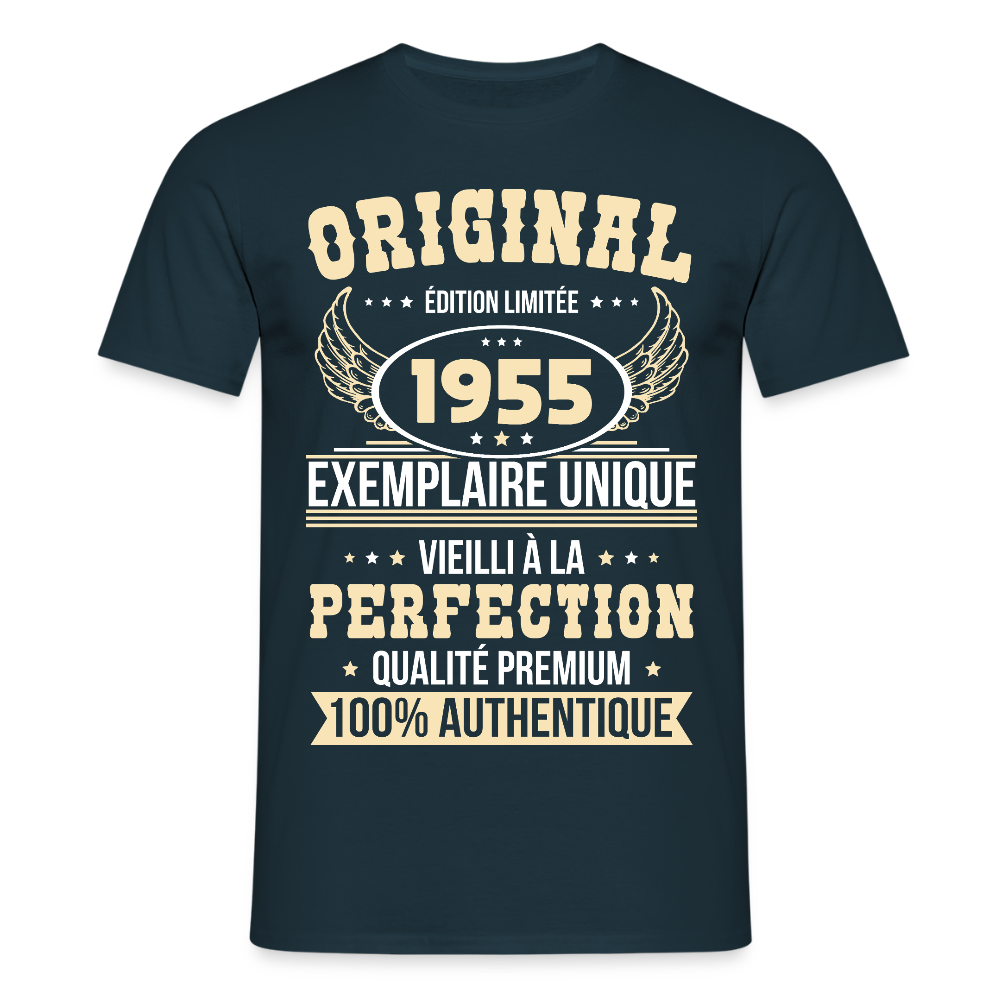 T-shirt Homme - Anniversaire 70 Ans - Original 1955 - marine