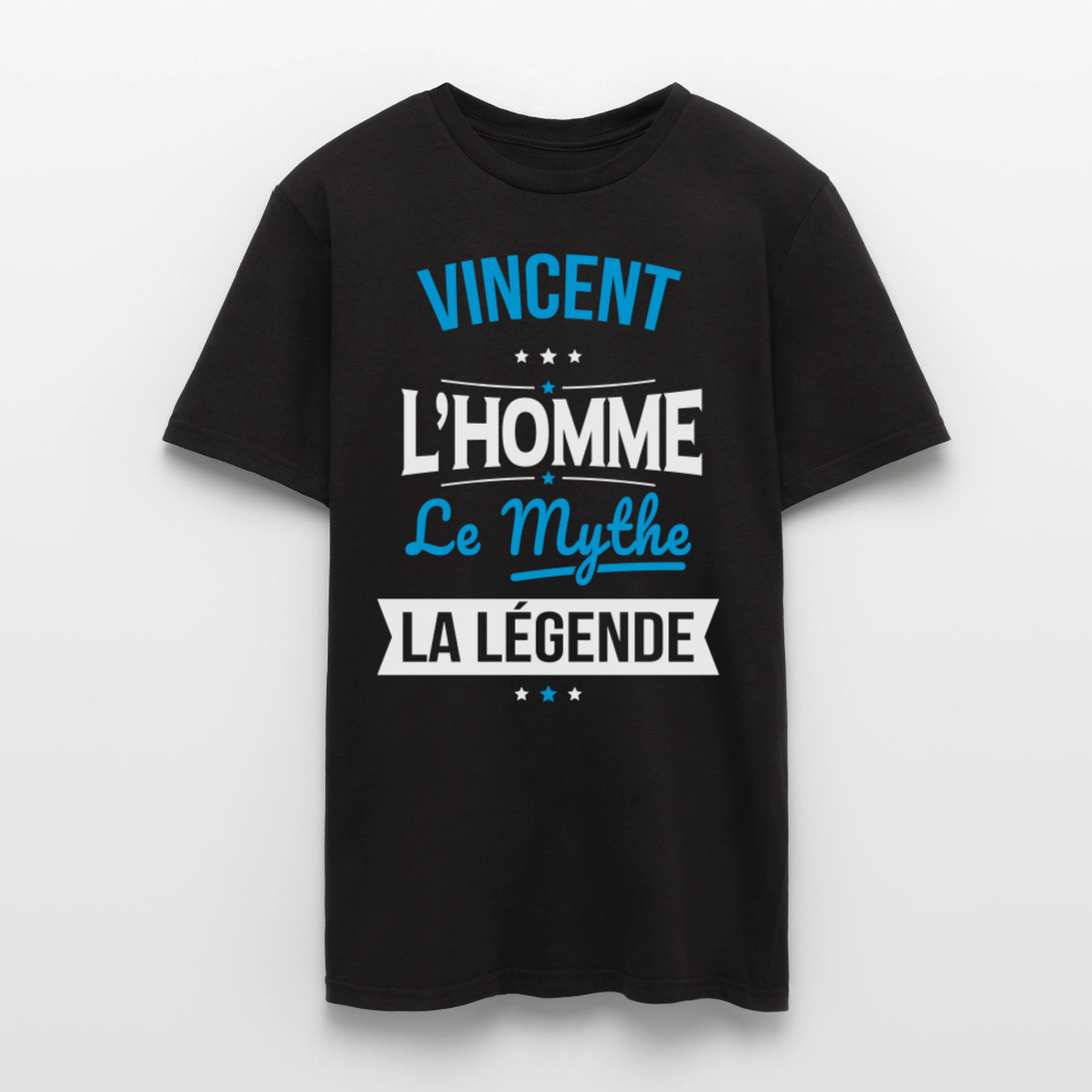 T-shirt Homme - Vincent - l'Homme - le Mythe - la Légende - noir
