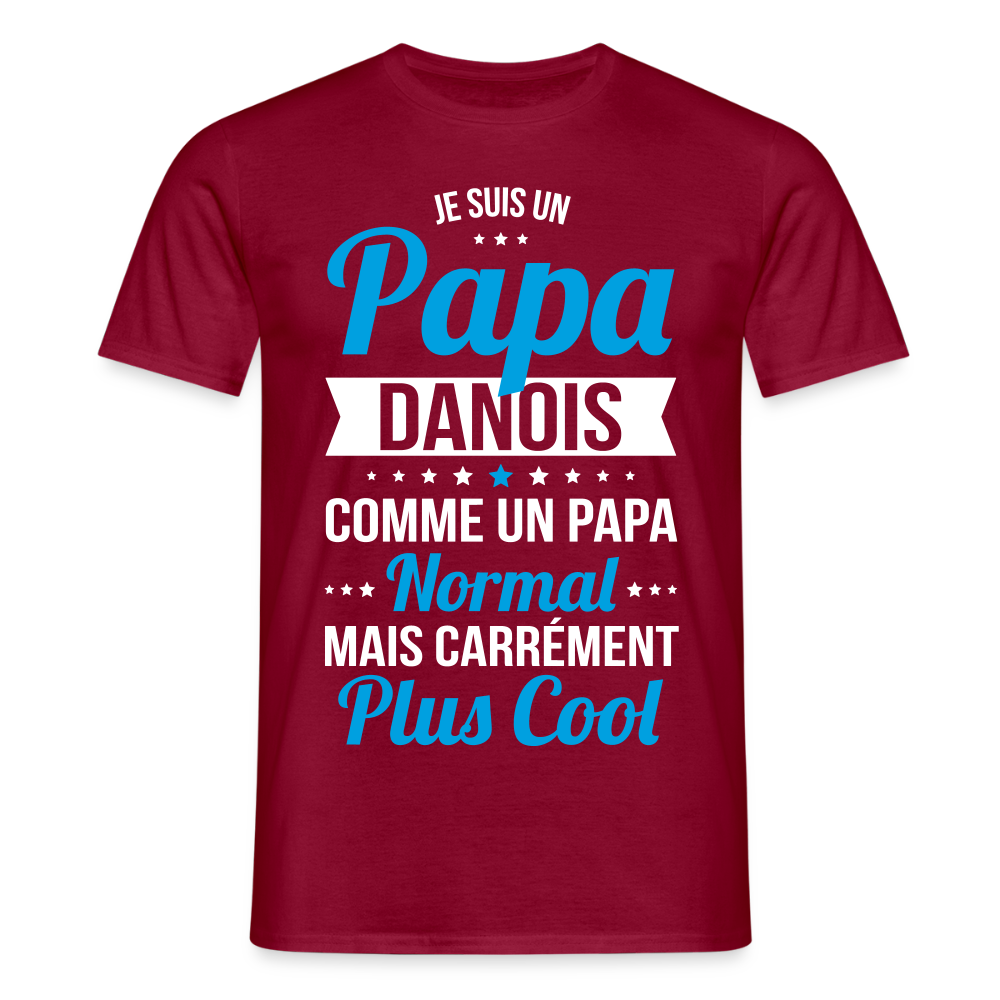 T-shirt Homme - Papa Danois Plus Cool - rouge brique