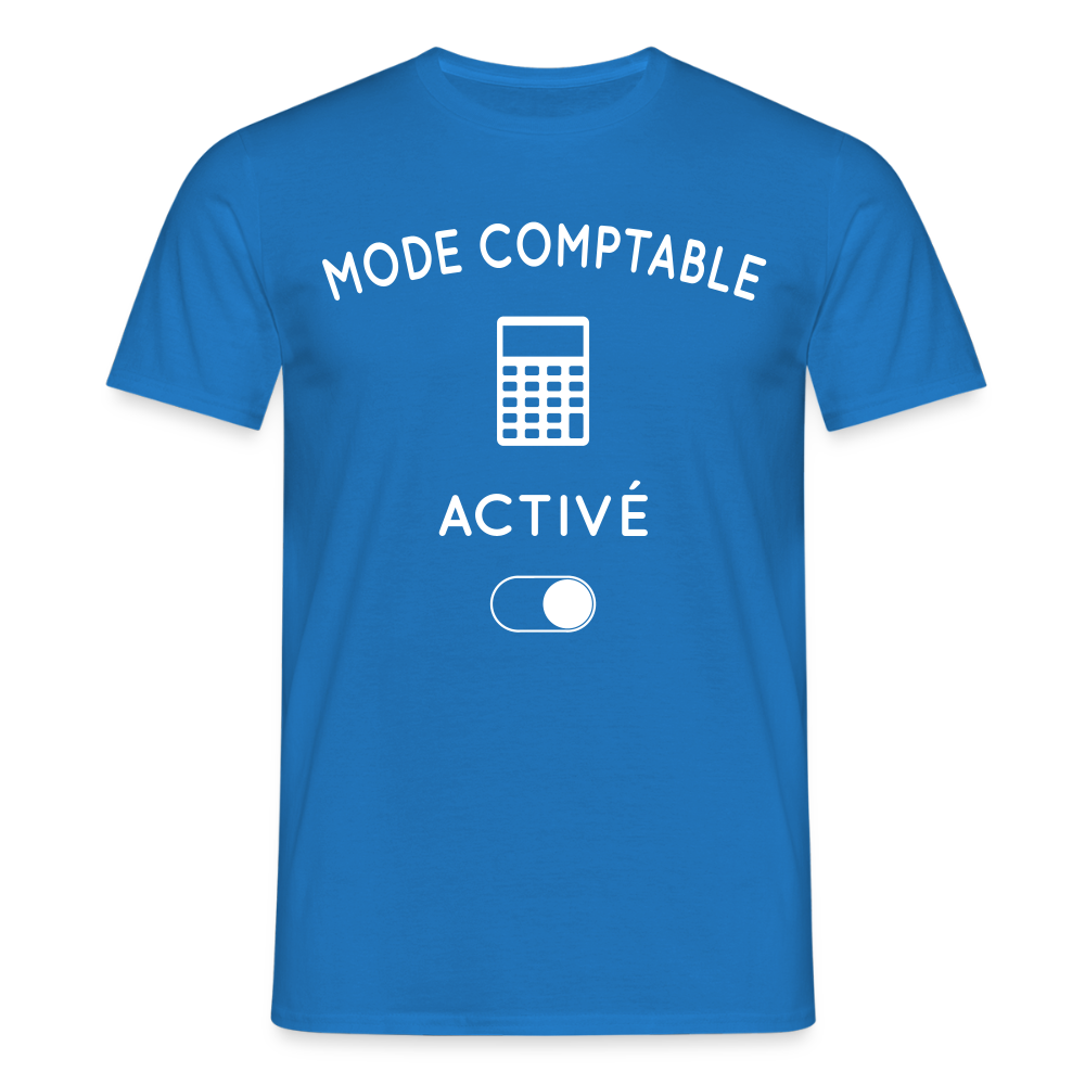 T-shirt Homme - Mode comptable activé - bleu royal