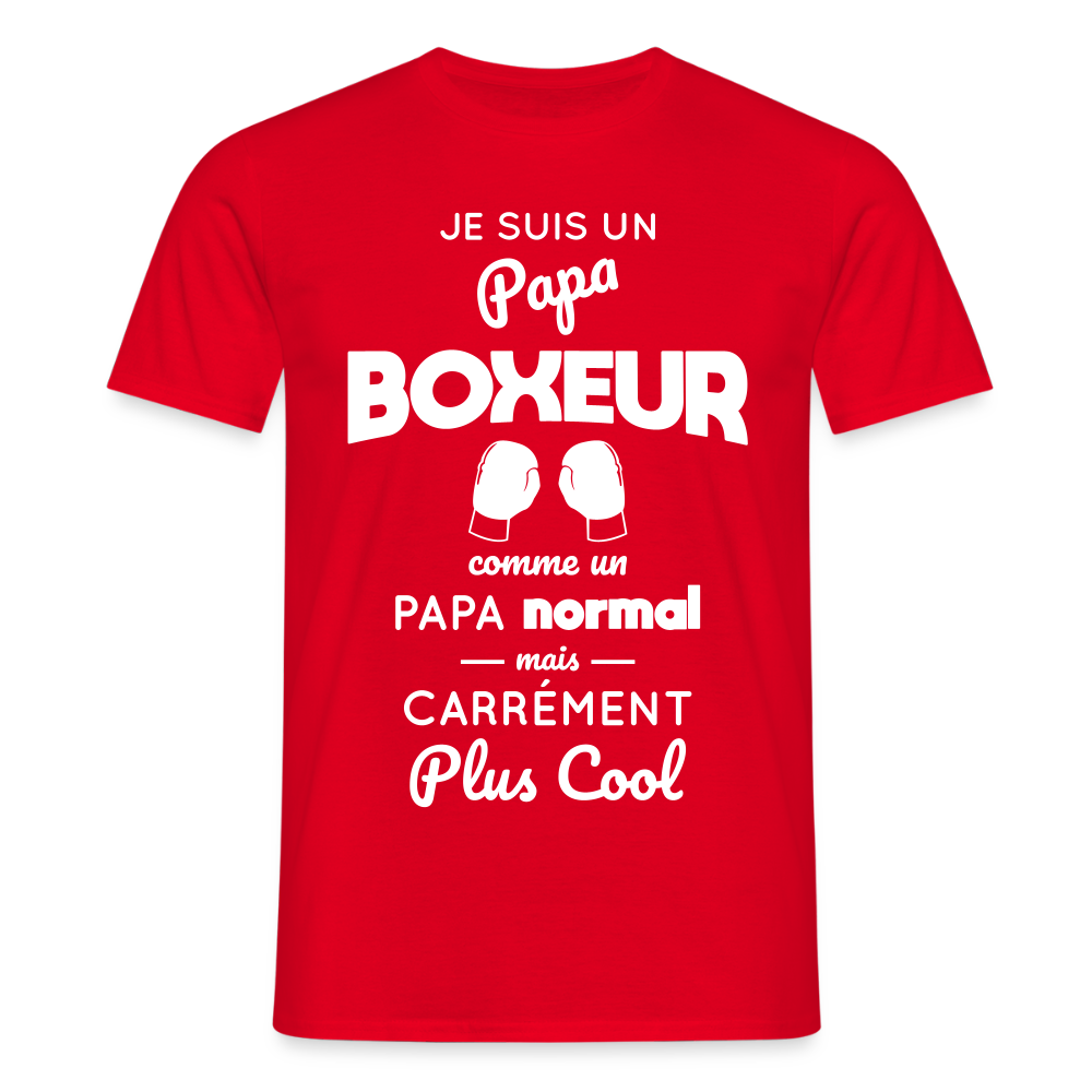 T-shirt Homme - Papa boxeur plus cool - rouge