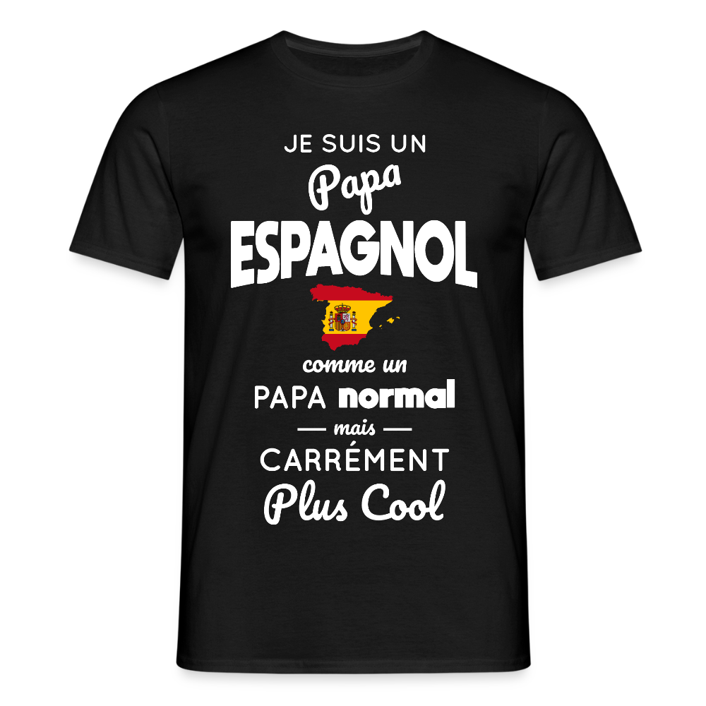 T-shirt Homme - Papa Espagnol Plus Cool - noir
