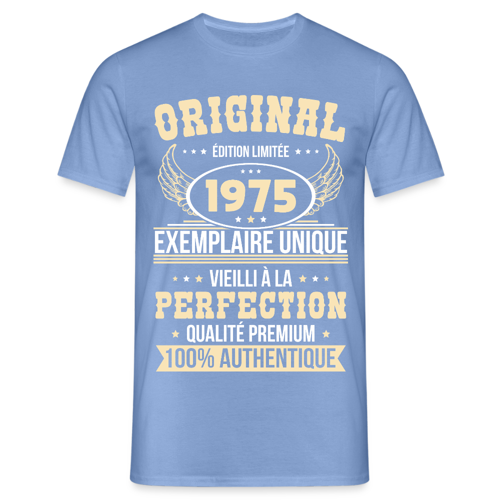 T-shirt Homme - Anniversaire 50 Ans - Original 1975 - carolina blue