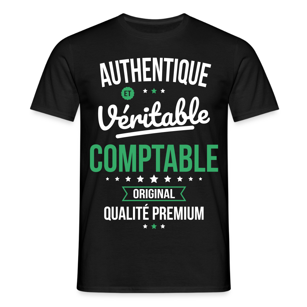 T-shirt Homme - Authentique et véritable Comptable - noir
