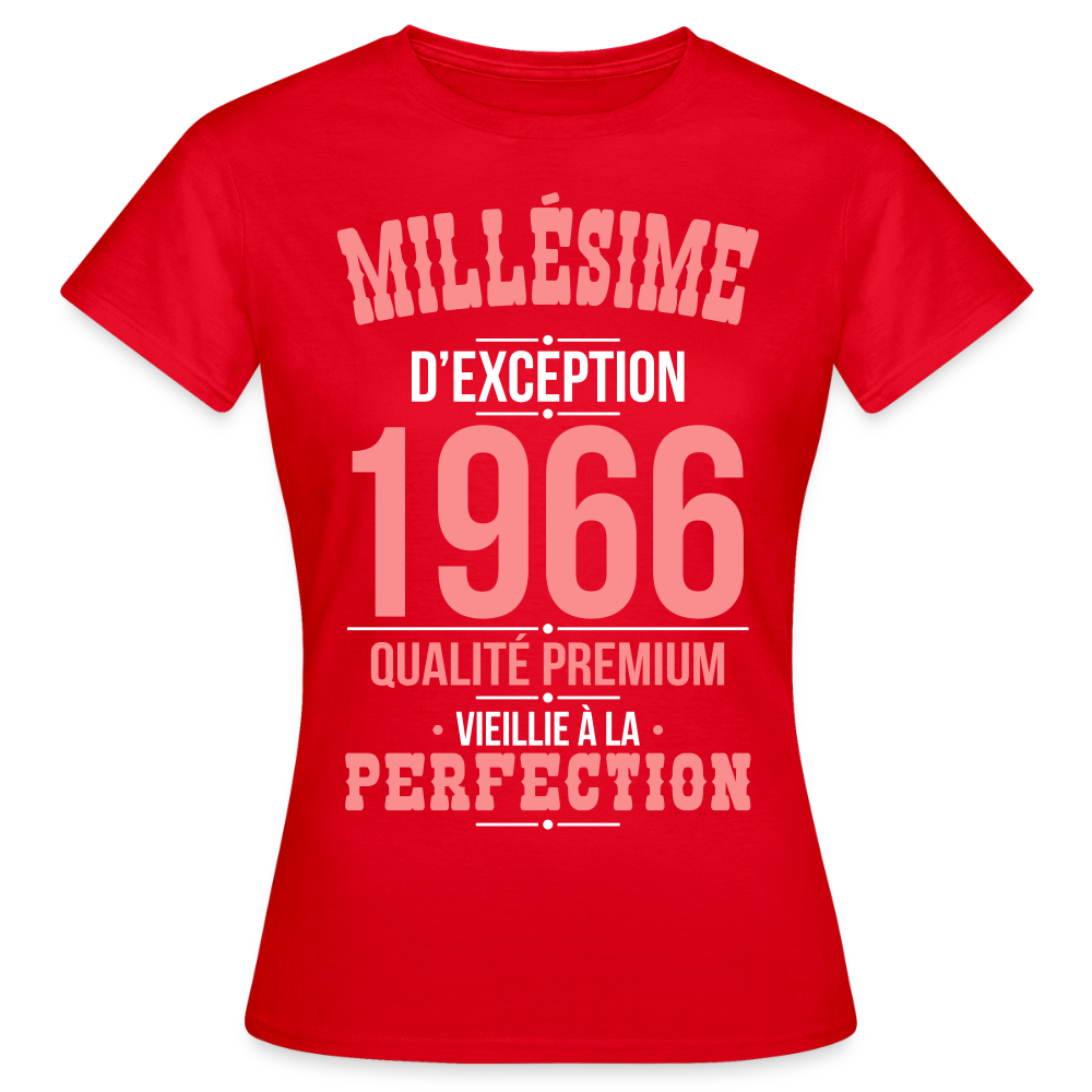 T-shirt Femme 60 Ans 1966 – Millésime d’Exception 1966 - rouge