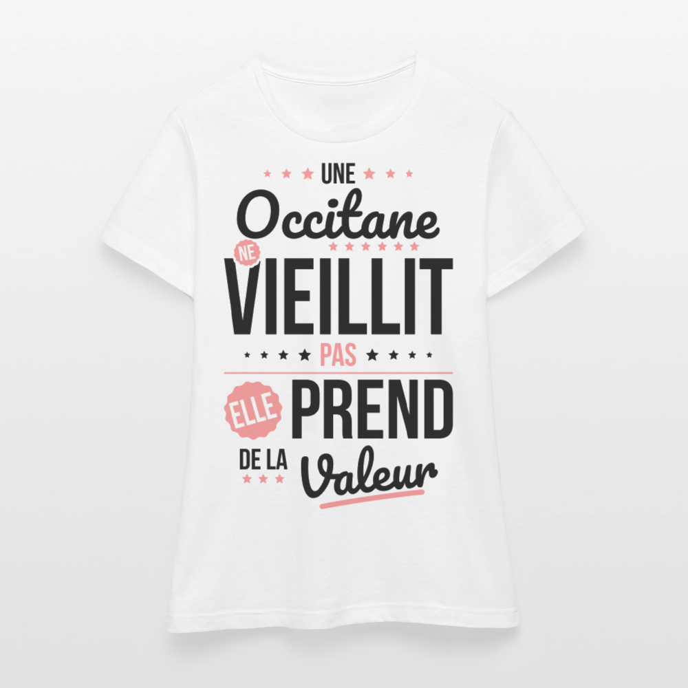 T-shirt Femme - Une Occitane ne vieillit pas - blanc