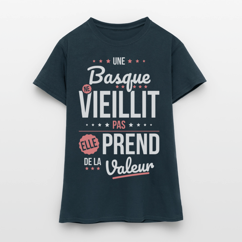 T-shirt Femme - Une Basque ne vieillit pas - marine