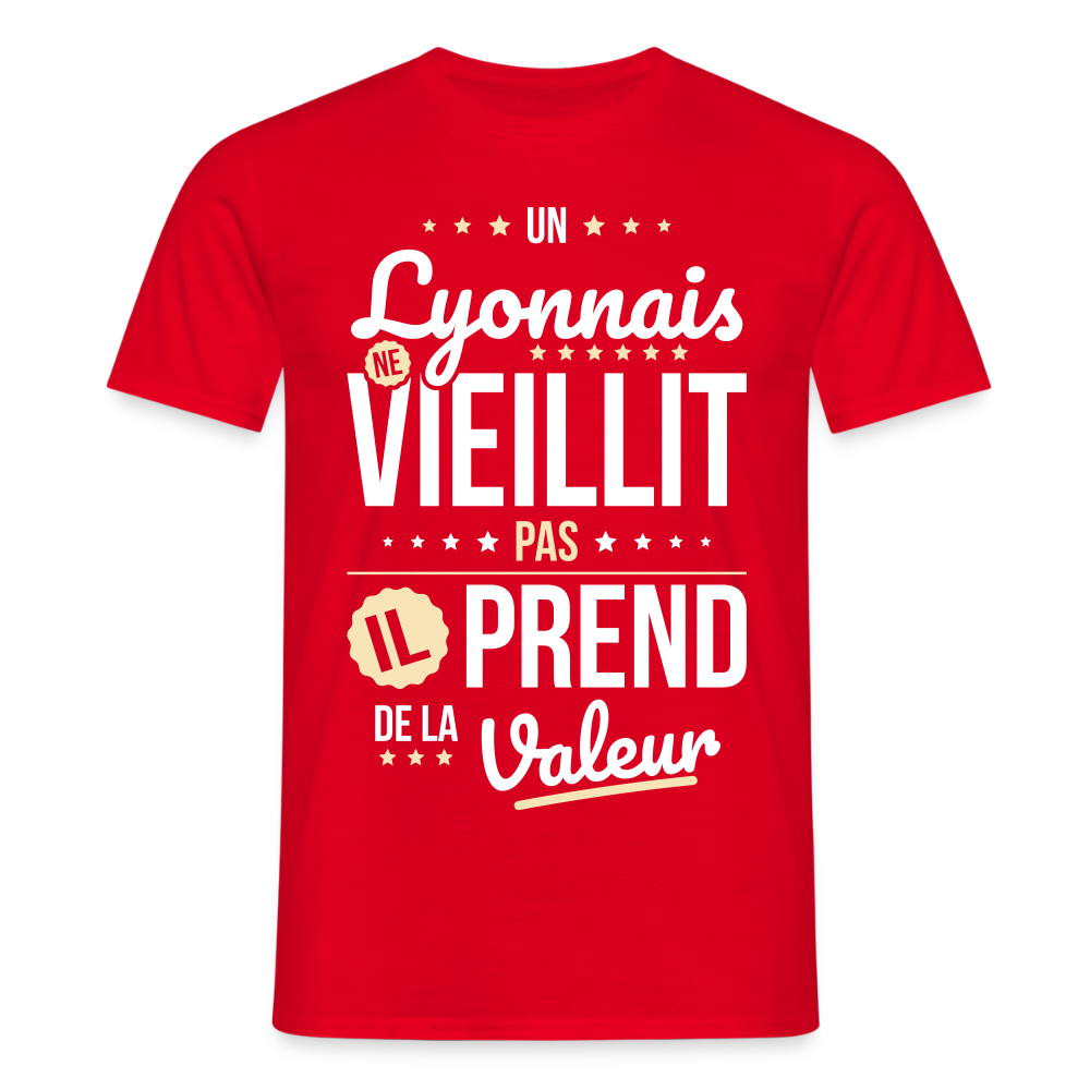 T-shirt Homme - Un Lyonnais ne vieillit pas - rouge