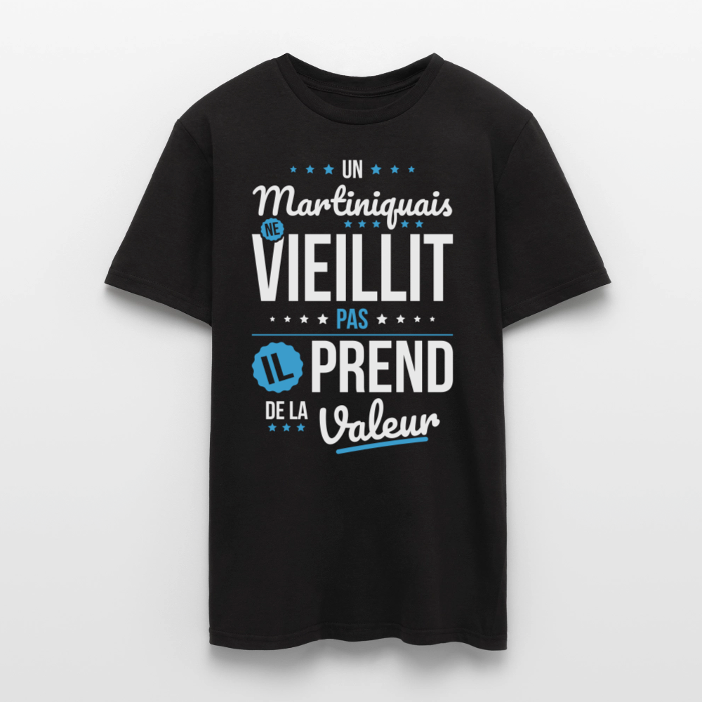 T-shirt Homme - Un Martiniquais ne vieillit pas - noir