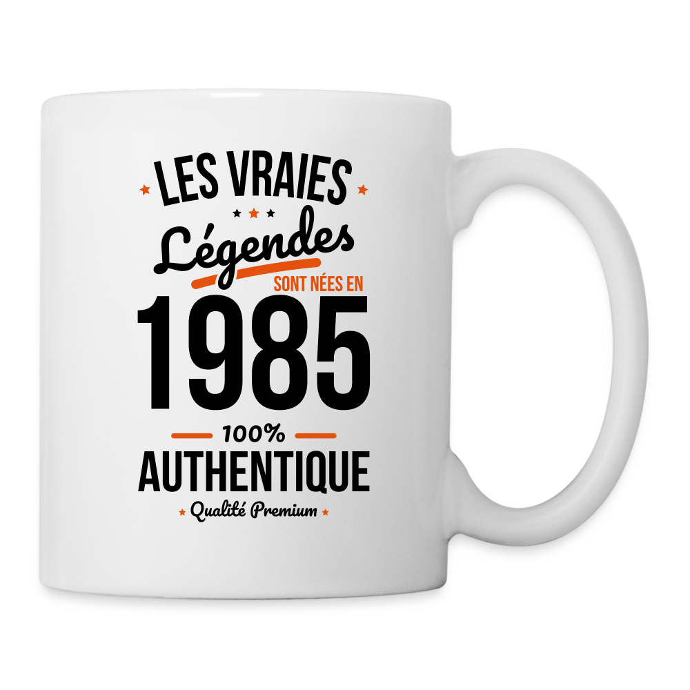 Mug blanc - Anniversaire 40 Ans - Les vraies Légendes sont nées en 1985 - blanc