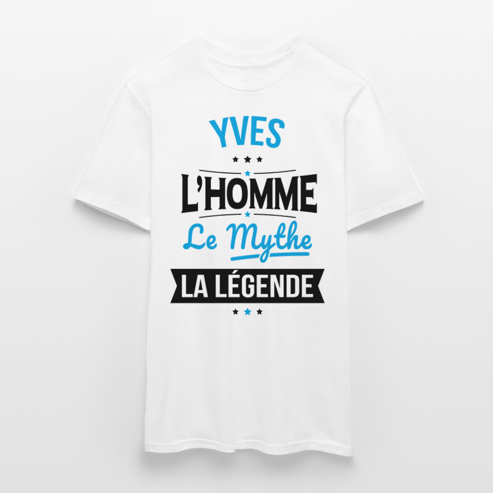 T-shirt Homme - Yves - l'Homme - le Mythe - la Légende - blanc