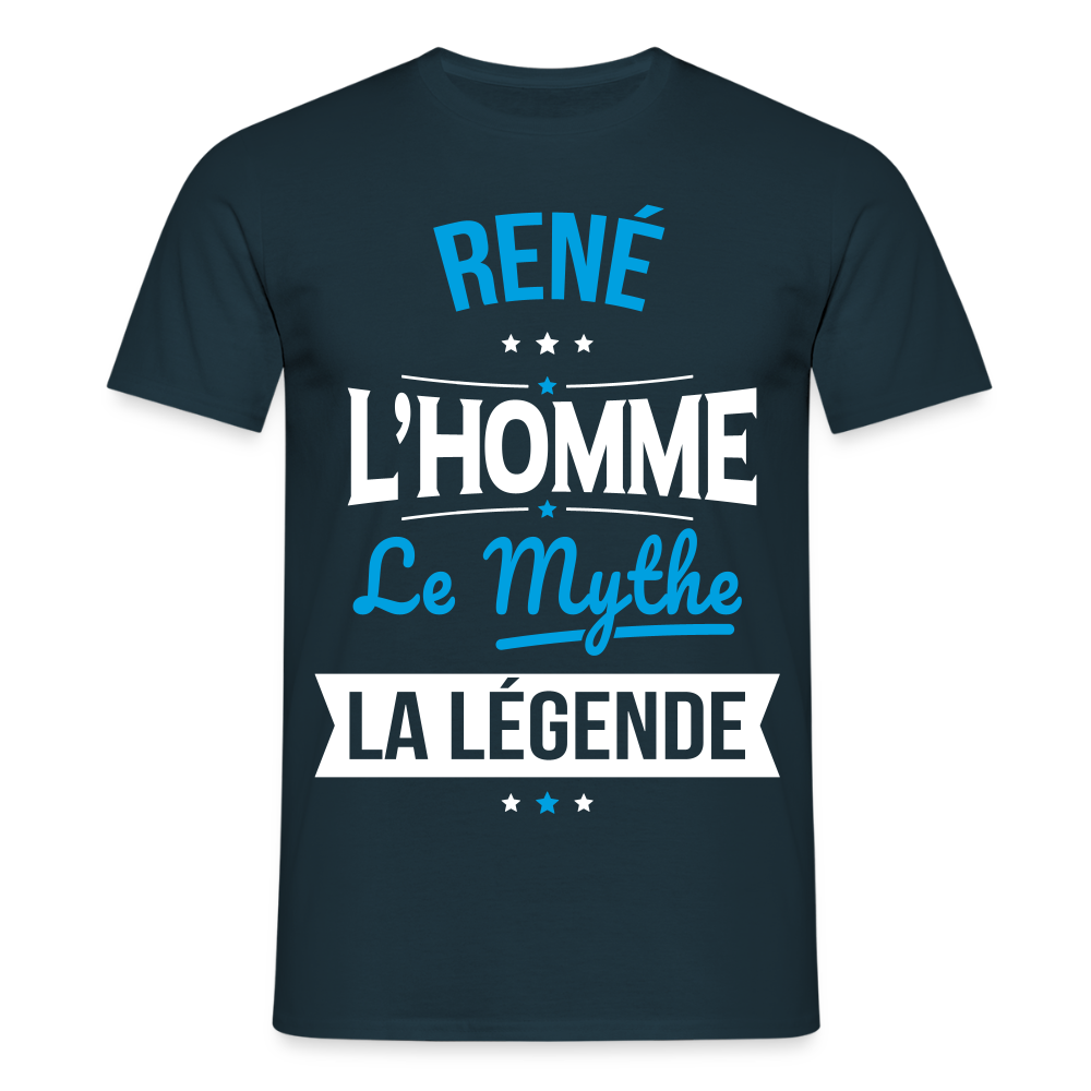 T-shirt Homme - René - l'Homme - le Mythe - la Légende - marine