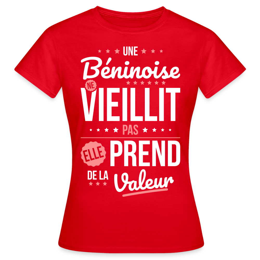 T-shirt Femme - Une Béninoise ne vieillit pas - rouge