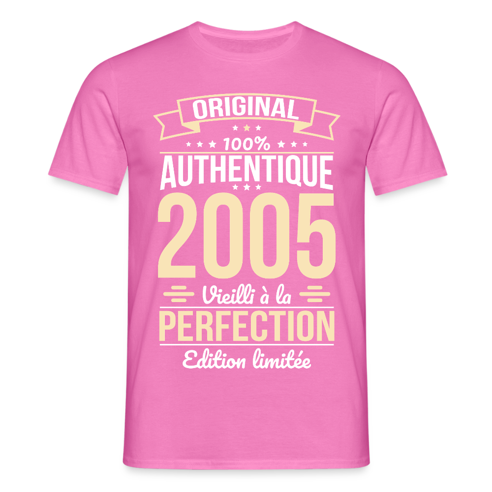 T-shirt Homme - Anniversaire 20 Ans - Original 2005 - rose