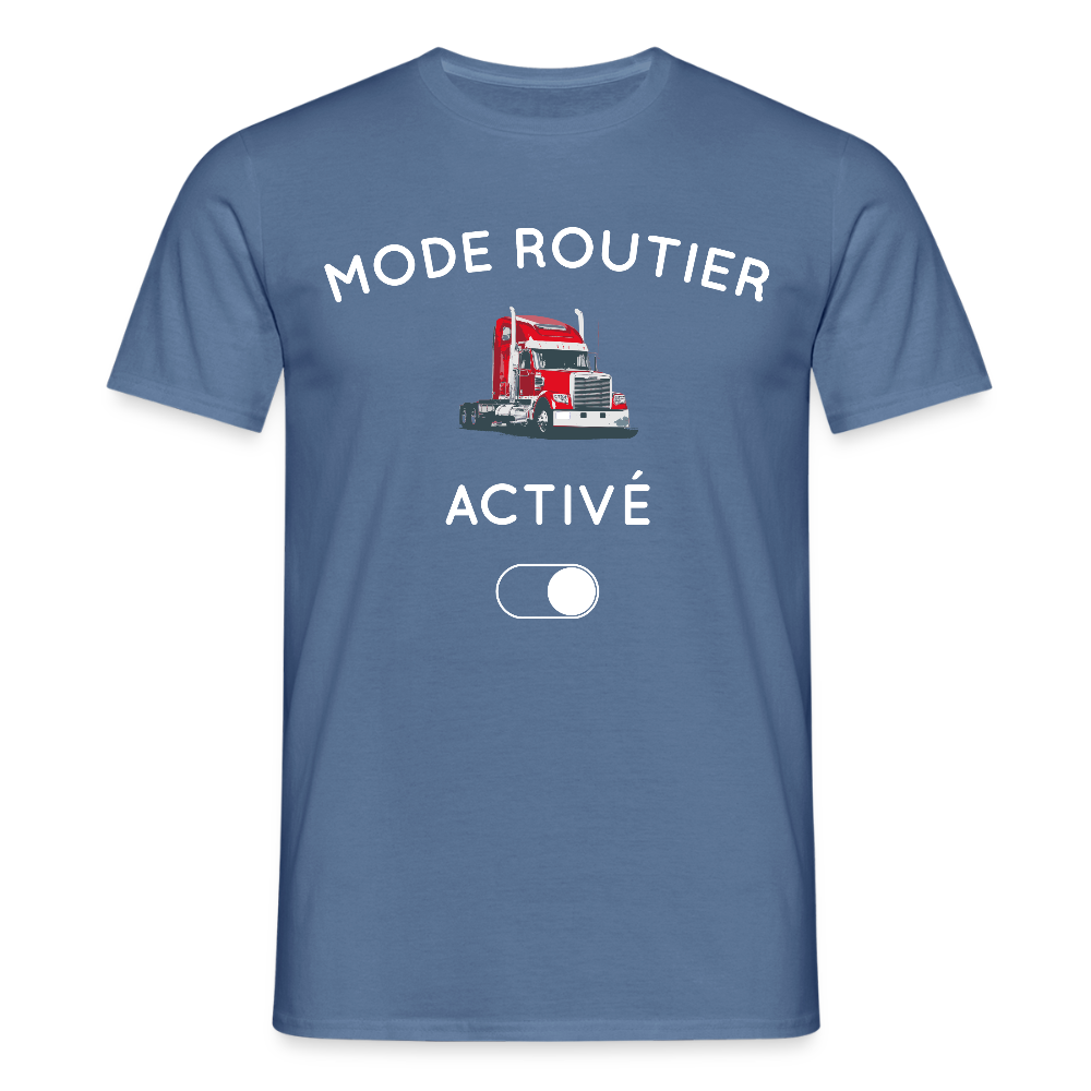 T-shirt Homme - Mode routier activé - bleu pigeon
