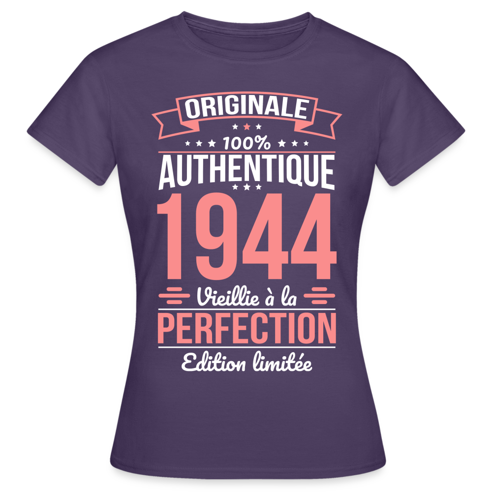 T-shirt Femme - Anniversaire 81 Ans - Originale1944 - violet foncé