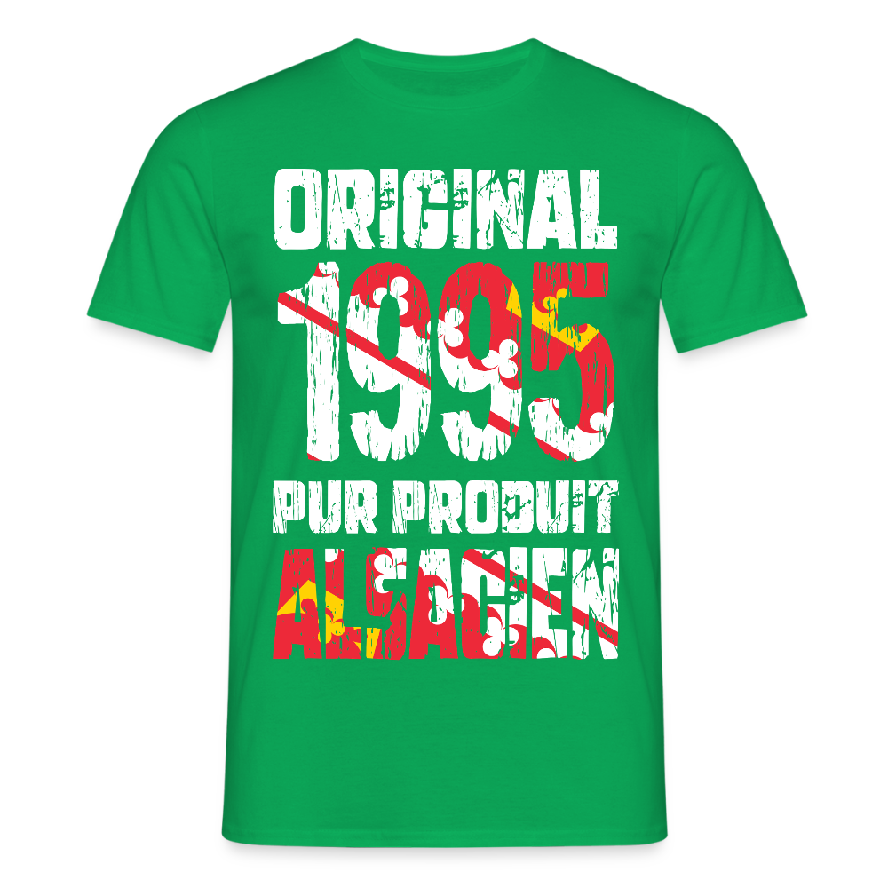 T-shirt Homme - Anniversaire 30 Ans - Original 1995 - Pur produit Alsacien - vert